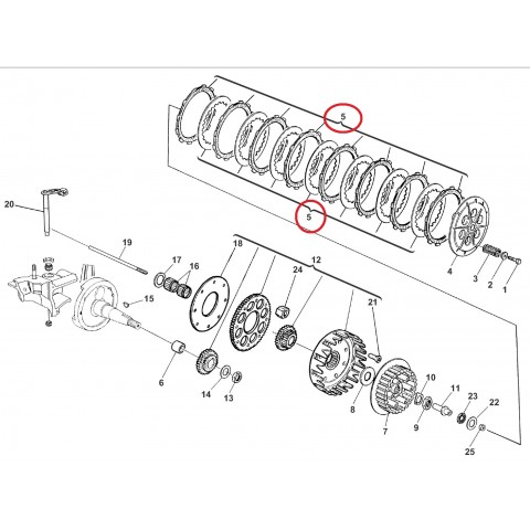CONJ.DISCO EMBRAIAGEM WR-CR 250 00-14.