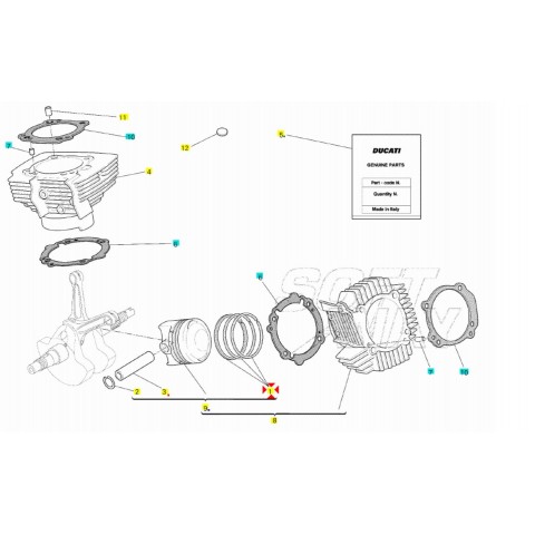 PISTON RING SET 2V 1100cc
