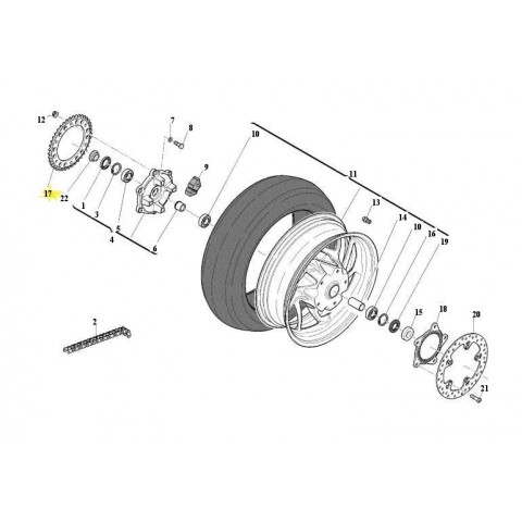 REAR SPROCKET NUDA 900
